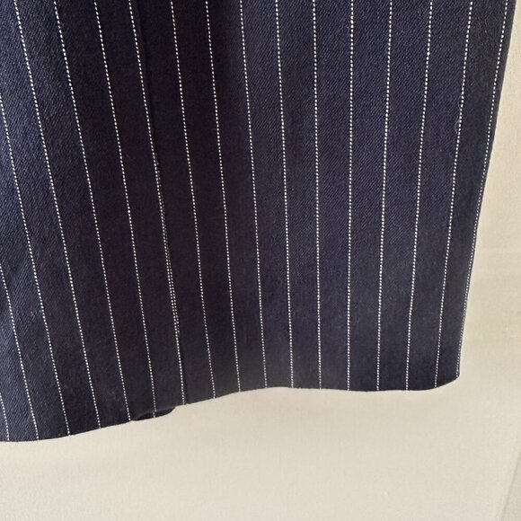 Banana Republic Navy Blue Pinstripe Cap Sleeve Sheath Dress Women's Size 8 Work - Picture 8 of 16